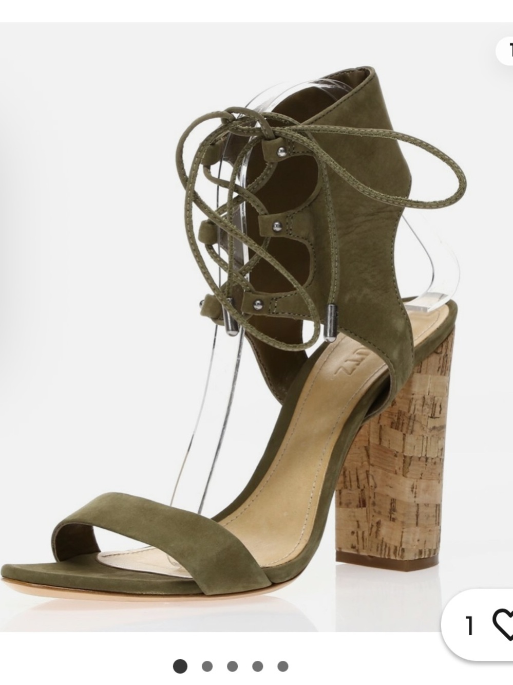 SCHUTZ Olive Suede Lace-Up Cork Block Heel Sandals